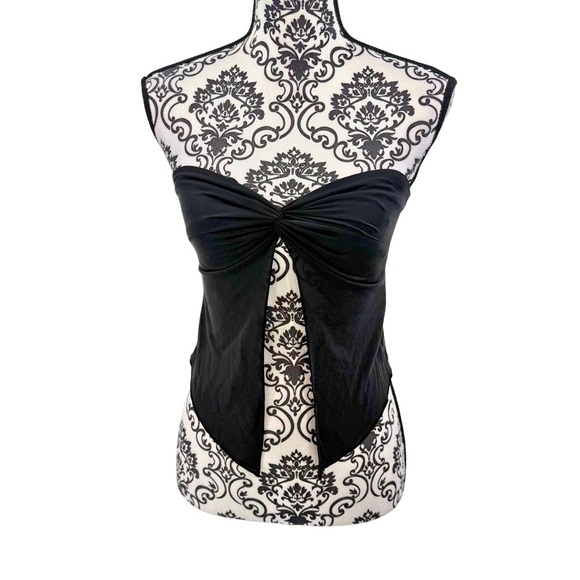 Edikted Black Twist Front Strapless Tube Top Small NWT Y2K Clubwear Streetwear - Picture 9 of 12